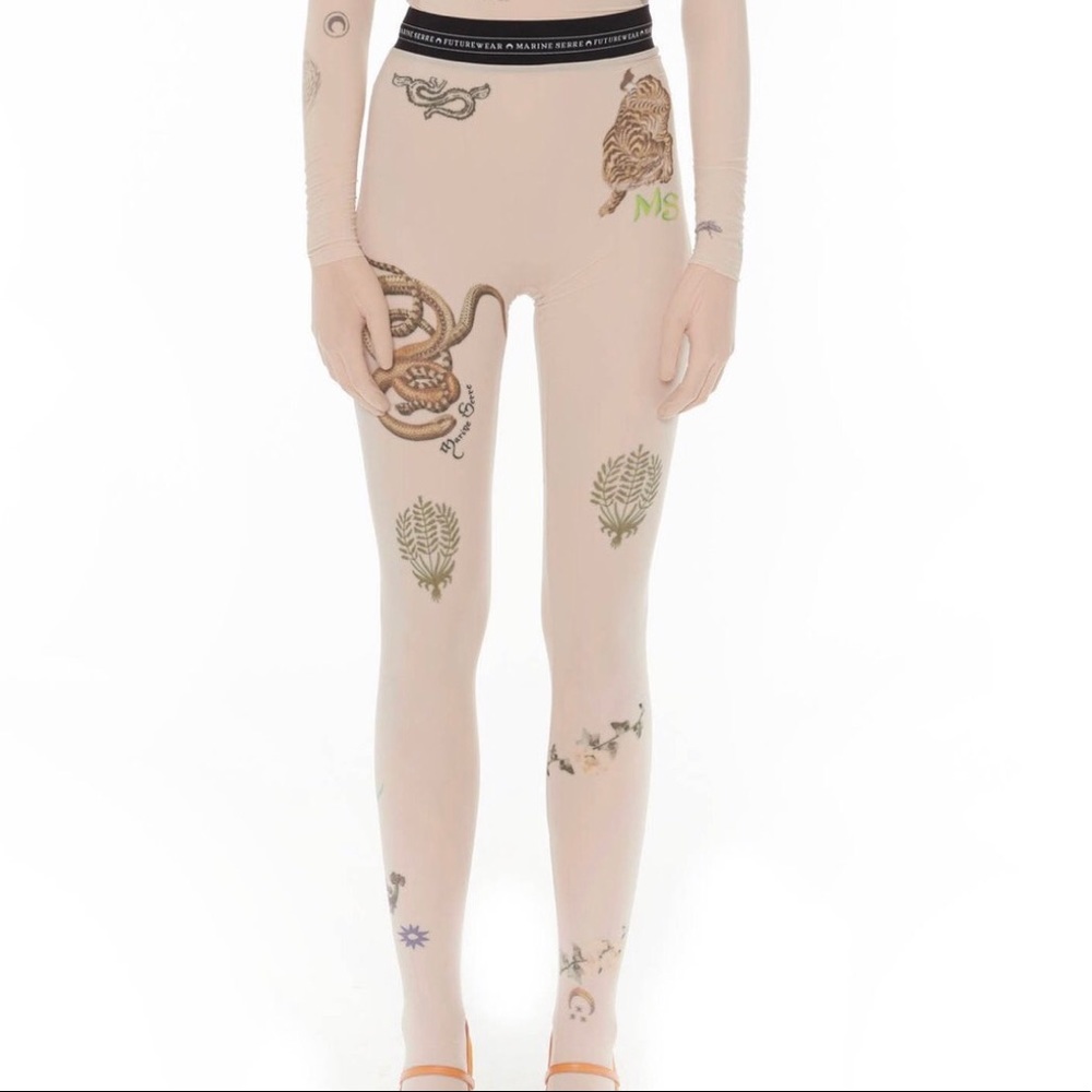 Marine Serre Tattoo Printed Tights
